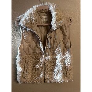 Abercrombie & Fitch‎ Fleece Vest Quilted Puffer Sherpa Trim Small